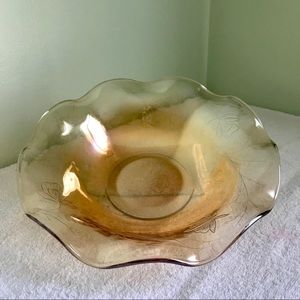 VINTAGE “IRIS IRIDESCENT” BOWL by ‘JEANETTE GLASS’